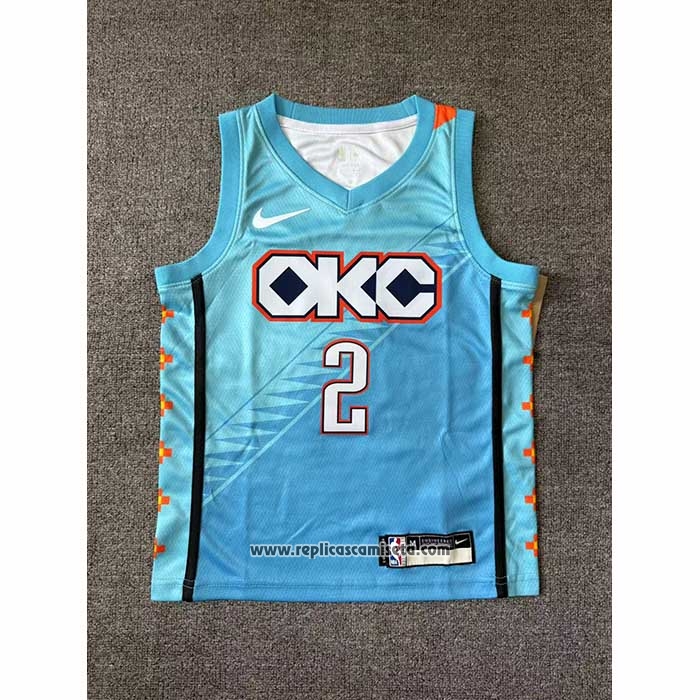Camiseta Nino Oklahoma City Thunder Shai Gilgeous Alexander #2 Ciudad 2018-19 Azul